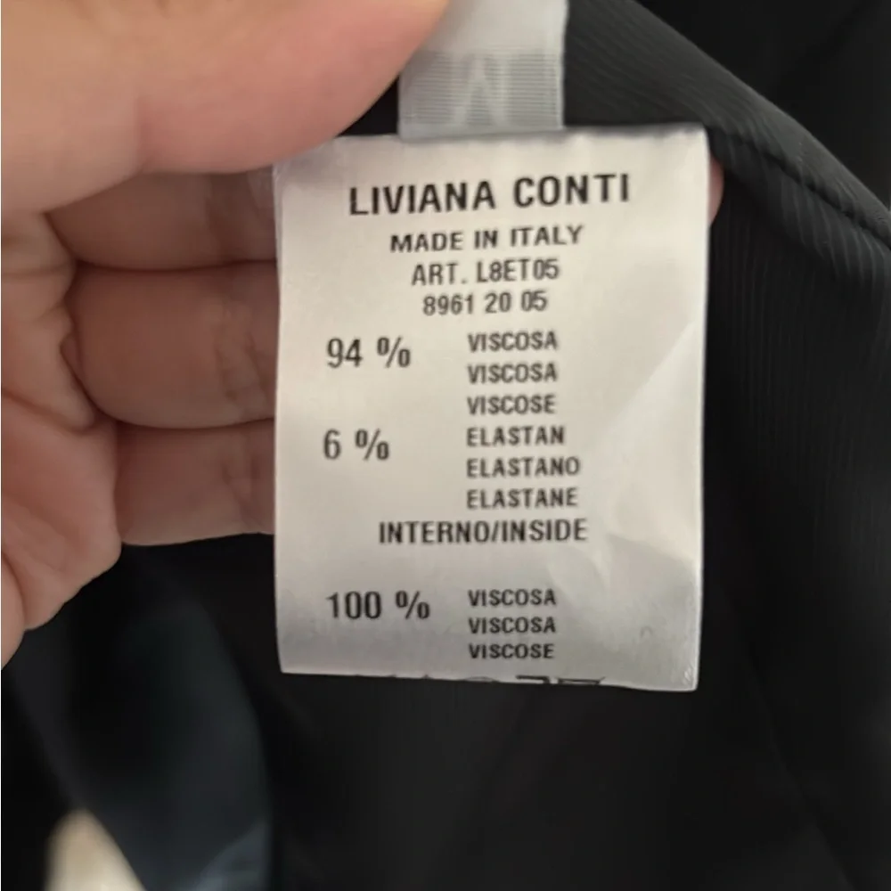 Liviana Conti Tassel Long Blazer Open Jacket Wide Open Batwing Sleeves Black